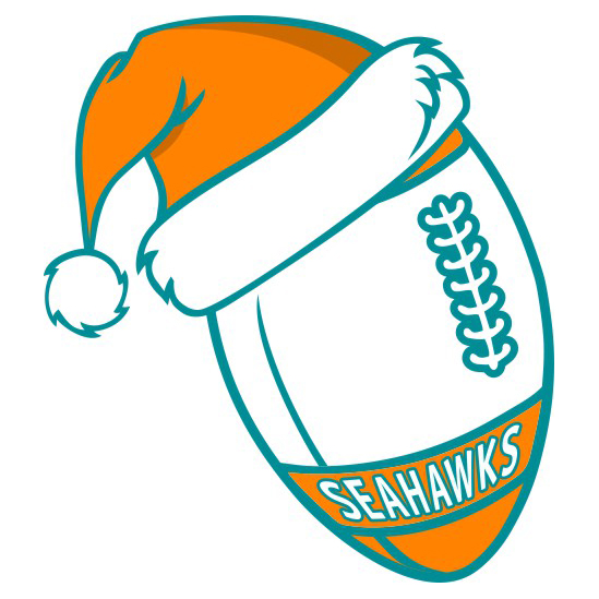 Miami Dolphins Football Christmas hat logo vinyl decal